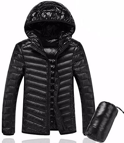 Spring and Autumn White Duck Down Solid Color Lightweight Men's Casual Hooded Down Jacket