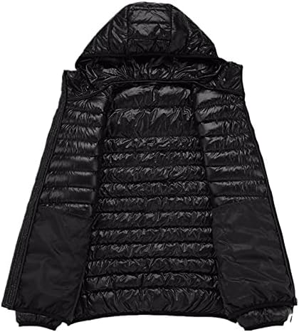 Spring and Autumn White Duck Down Solid Color Lightweight Men's Casual Hooded Down Jacket