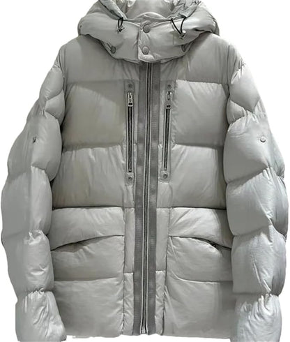 Mkjuuior Autumn and Winter Men's and Women's Hooded Down Jacket Casual Jacket