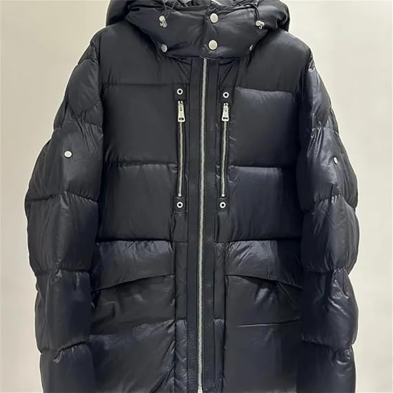 Mkjuuior Autumn and Winter Men's and Women's Hooded Down Jacket Casual Jacket