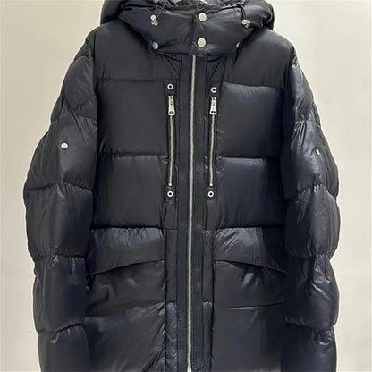 Mkjuuior Autumn and Winter Men's and Women's Hooded Down Jacket Casual Jacket