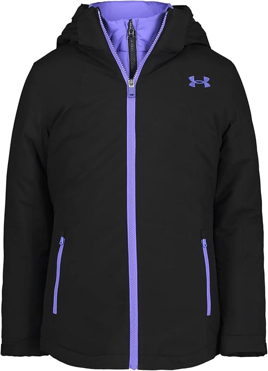 Under Armour Girls 3-in-1 Jacket, Removable Hood & Liner, Windproof Water Repellant